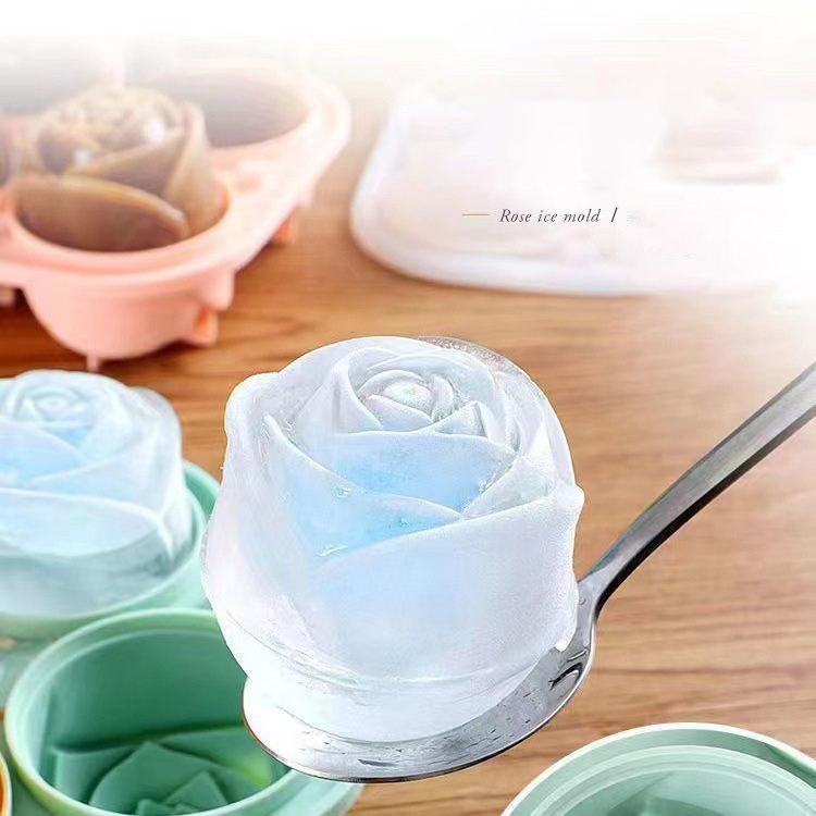 Cetakan es mawar 3D 4 lubang b - Kitchen Appliances And Utensils ulasan dan harga